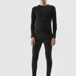 Lenjerie termoactivă fără cusături cu lâna Merino (bluză) pentru bărbați - neagră, 4F Sportswear