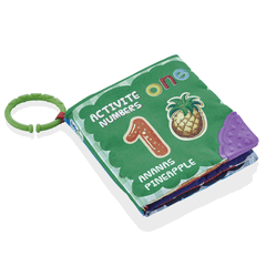 Carte interactiva BabyJem pentru bebelusi cu accesoriu de dentitie Animale