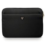 Husa Premium Originala Guess Sleeve Laptop / Macbook 13 Inch Negru, Nylon Triangle Logo - Gucs13ntmlbk