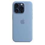 Husa de protectie Silicone Case with MagSafe pentru iPhone 15 Pro, Winter Blue, Apple