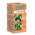 Ascovit cu aroma de piersica 100 mg, 20 comprimate, Omega Pharma, Ascovit
