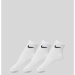 Nike, Set de sosete unisex din material usor, cu tehnologie Dri-Fit Everyday - 3 perechi, Alb, S