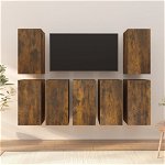 vidaXL Dulapuri TV, 7 buc, stejar afumat, 30,5x30x60 cm lemn prelucrat, vidaXL