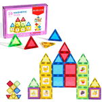 Set de constructie magnetic 3D - 28 piese, MAGPLAYER