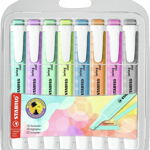 Set 8 markere cu capac ventilat, Stabilo, Anti-alunecare, Multicolor
