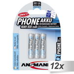 Acumulator/Incarcator 12x3 maxE NiMH bat. Micro AAA 800 mAh DECT PHONE, Ansmann