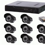Kit de supraveghere CCTV format din 8 camere de exterior IP67, HDMI, Alsz Shop