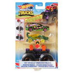 Hot Wheels Monster Truck Cu Masinute Verde Si Negru MTGWW13 HDV02, Viva Toys