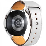 Curea ceas din piele 20 mm pentru Galaxy Watch 5 Pro 45mm Galaxy Watch 5 Galaxy Watch 4 Galaxy Watch 3 41mm Huawei Watch GT alb