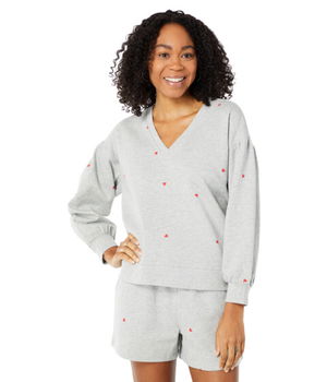 Imbracaminte Femei Draper James Bobbie Printed Sweatshirt Heather Grey Multi, Draper James