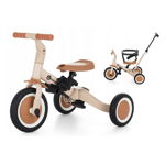 Tricicleta, Petite&Mars, Turbo, 5 in 1, Multifunctionala, Vehicul de impins, Bicicleta cu/fara pedale, Cu maner de ghidaj, Detasabil, Roti din cauciuc, Pana la 25 kg, 1.5-5 ani, Bej, Petite&Mars