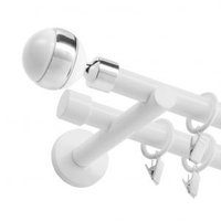 Galerie dubla BILA INOX PICIOR UNIVERSAL ,prindere perete 19/19 ALB, Casa Deco Logistics