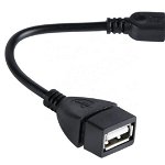 Adaptor USB - micro USB, compatibil cu USB 1.1/2.0, negru, Pro Cart