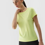 Tricou de antrenament din material reciclat pentru femei - galben deschis, 4F Sportswear