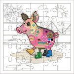 Felicitare puzzle - Kook Cochon 17 5 cm, Kiub
