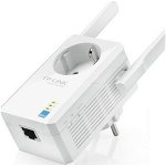 TP-Link TL-WA860RE N300 Universal Range Extender with Extra Power Outlet, Broadband/Wi-Fi Extender, Wi-Fi Booster/Hotspot with 1 Ethernet Port and 2 External Antennas, Plug and Play, UK Plug