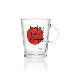 Set cani din sticla Enjoy Your Coffee, Red, Flirt, 380 ml, 6 piese