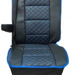 Husa scaun camion compatibila SCANIA, piele ecologica negru si cusatura albastra, OEM
