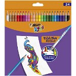 Creioane colorate BIC Evolution Illusion, 24 culori
