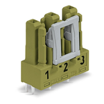 Socket for PCBs; straight; 3-pole; Cod. B; light green, Wago