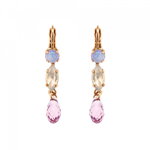 Cercei placati cu Aur roz de 24K, cu cristale Swarovski, Elizabeth | 1416-M83371RG6, Roxannes - Mariana Jewellery