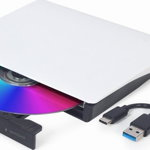Gravator DVD extern Gembird alb-negru (DVD-USB-03-BW) (DVD-USB-03-BW)