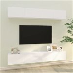 vidaXL Dulapuri TV de perete, 4 buc, alb, 100x30x30 cm, vidaXL