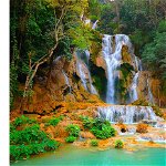 Fototapet Cascada din Laos 200 x 150 cm, 
