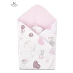 MimiNu - Paturica de infasat multifunctionala standard, 75x75 cm, Baby Shower Pink/Pink
