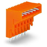THT male header for double-deck assembly; 1.0 x 1.0 mm solder pin; angled; Pin spacing 5.08 mm; 6-pole; orange, Wago