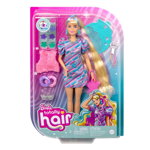 Papusa Barbie Totally Hair blonda, 15 accesorii, 3 ani+, Mattel