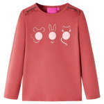 Tricou pentru copii cu mâneci lungi, roz ars, 140, vidaXL