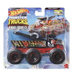 Masinuta metalica Hot Wheels Monster Truck Big Rigs, Bone Shaker, cu 6 roti, 1:64