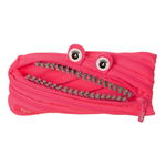 Penar 1 fermoar tip etui ZIPIT Grillz Monster roz cu dinti argintii, Zipit