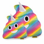 Jucarie de Plus Rahat Unicorn Curcubeu Multicolor Emoji, XXL 50 CM, Happy Face