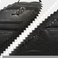 Rucsac din piele cu buzunare multiple, Pierre Cardin