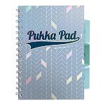 Caiet cu spirala si separatoare Pukka Pads Project Book Glee 200 pag dictando A5 albastru deschis, Pukka Pad
