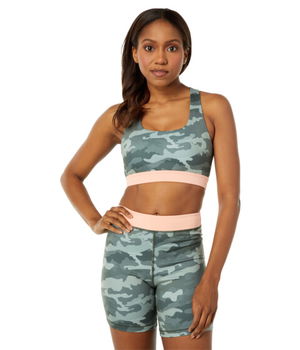 Imbracaminte Femei THRIVE SOCIETE Printed T-Back Bra Camo Green, THRIVE SOCIETE