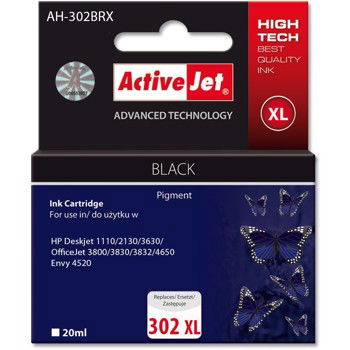 Cartus compatibil HP 302 XL Black pentru HP, 20 ml, Premium Activejet, Garantie 5 ani