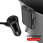 Incarcator auto Dual USB, 2x2.4A, 1X3.1A, 1x Quick Charge 3.0, 1.7m, Black, Hassan