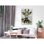 Tablou Giraffe With Pipe (1 Part) Vertical Yellow, Artgeist