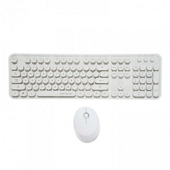 Kit tastatura + mouse wireless SERIOUX Retro, USB, White