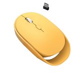 Mouse gaming wireless Loomax, XYH60, ergonomic, silentios, fara fir, galben, Loomax