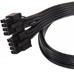 Cablu de extensie de alimentare 12VHPWR ATX3.0 PCI-E 5.0 cablu modular pentru dual ATX 8 Pini SinLoon, negru, 70 cm