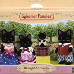 Set 4 Figurine, Sylvanian Families Midnight Cat Family, 7 cm, Epoch