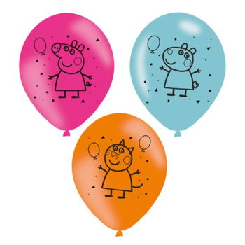 Set 6 baloane latex Peppa Pig 27.5 cm