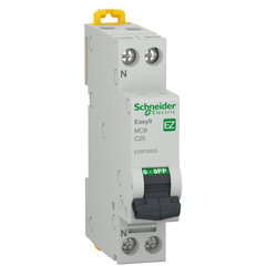 Intrerupator automat 1P+N Schneider 25A Easy9 modular EZ9P32625 curba C, 4500 A