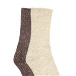 Imbracaminte Femei HUE Tweed Ribbed Boot Socks - Pack of 2 ESPRESSO