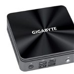 Calculator Barebone Gigabyte BRIX GB-BRi3-10110 (rev. 1.0) - Ultra Compact PC Kit, Procesor Intel Core i3-10110U, 2 cores, 2.1 GHz up to 4.1GHz, 4MB, fara memorie RAM, fara stocare, Intel UHD Graphics, No OS (Negru), GIGABYTE