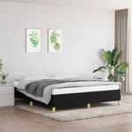 vidaXL Cadru de pat, negru, 160 x 200 cm, material textil, vidaXL